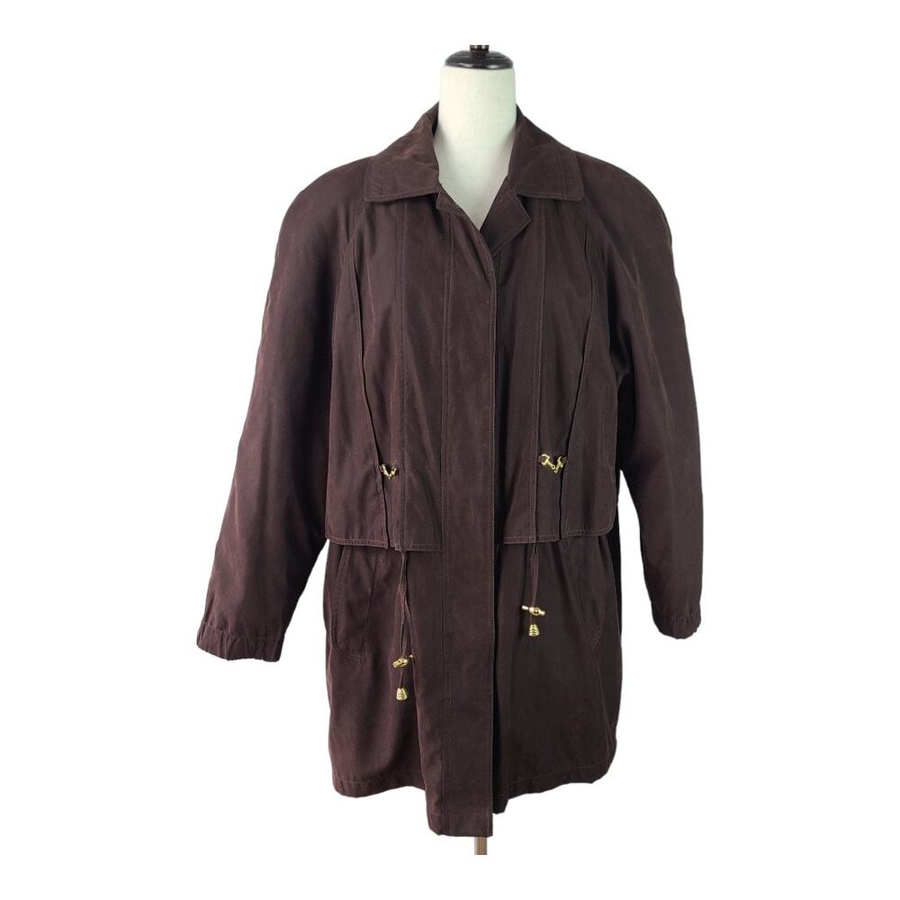 Women's Brown Utility Drawstring Jacket